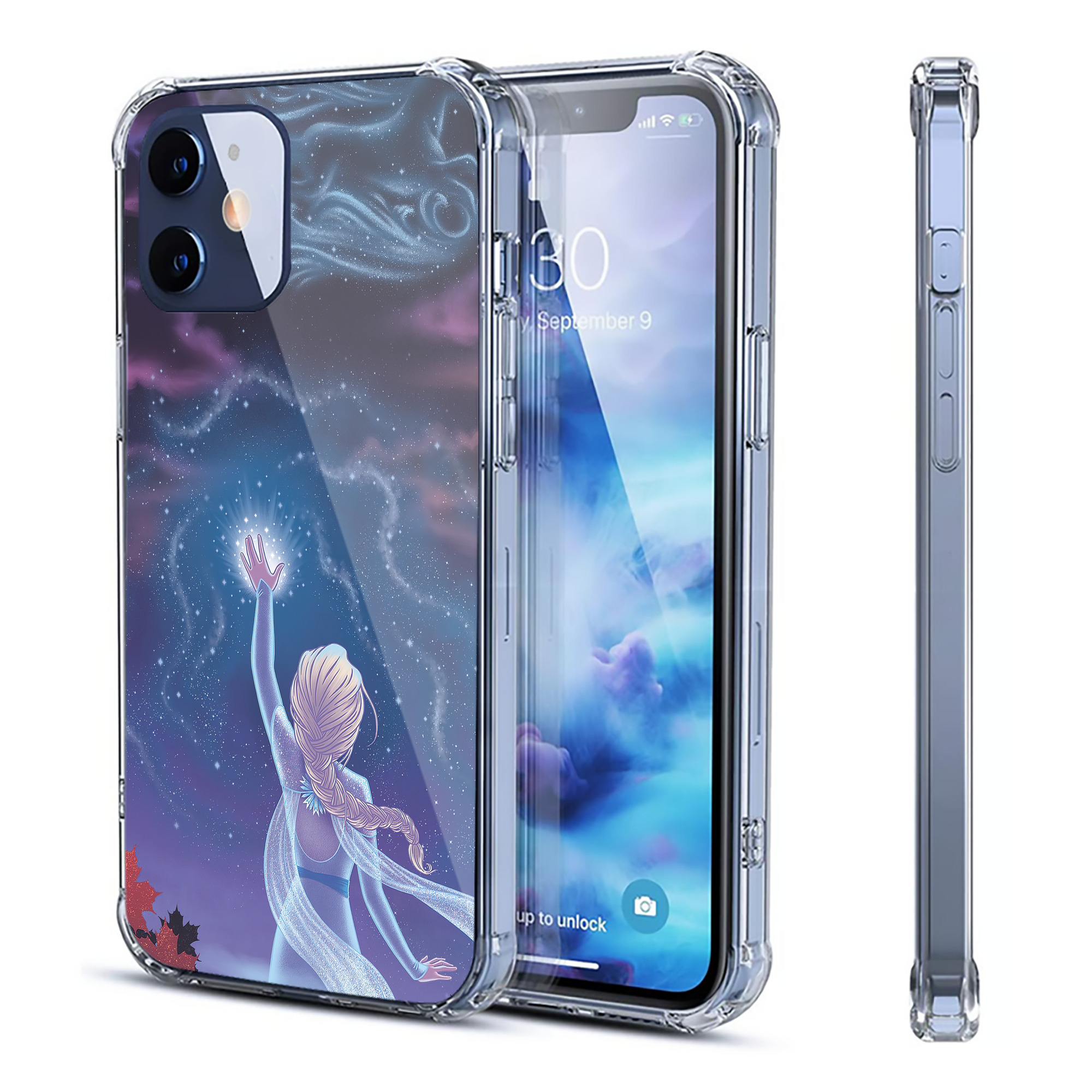 （画像用） アナと雪の女王 アンナ エルサ Frozen Anna Elsa 【iPhone 12シリーズ対応】透明スマホケース（クリアソフトケース）
